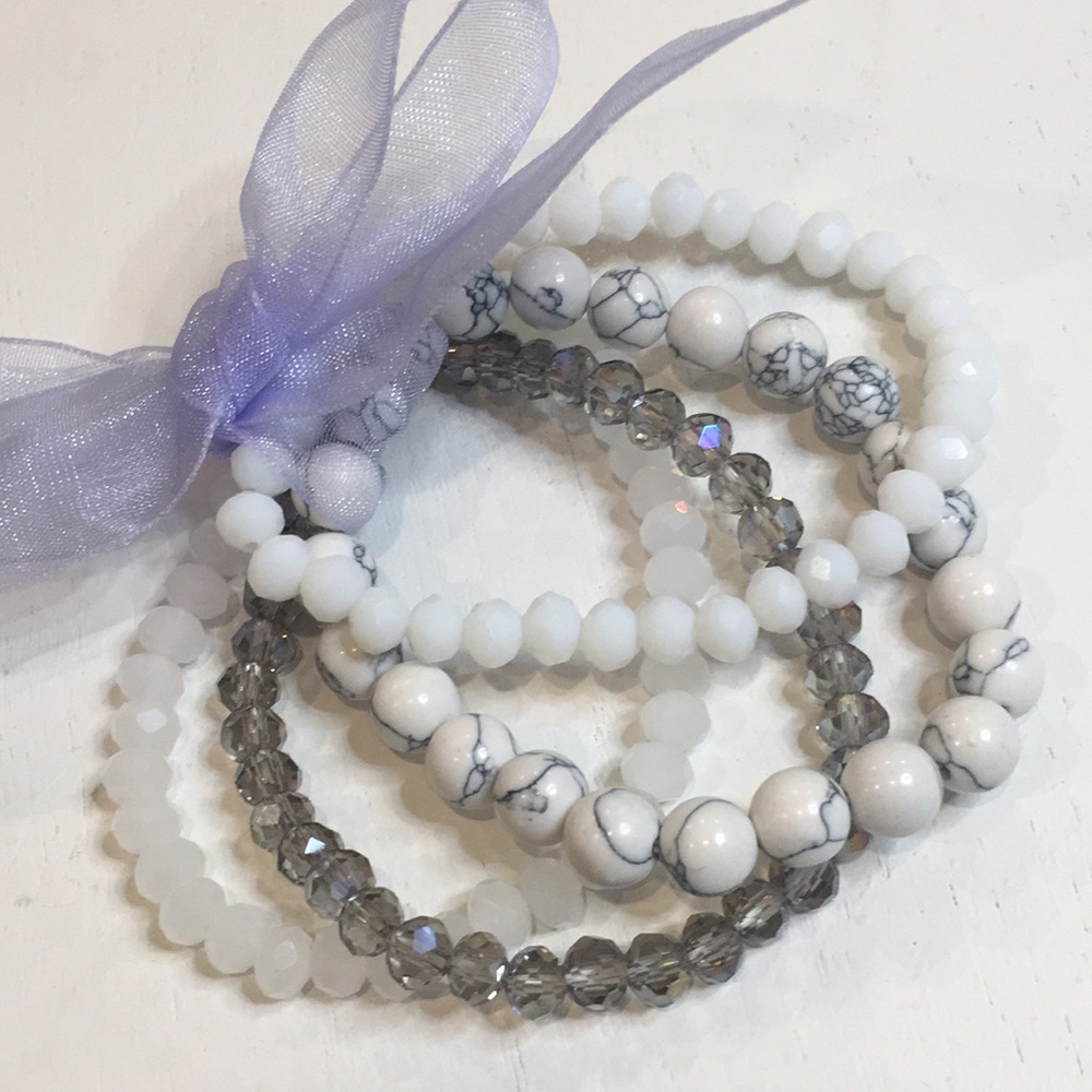 Faux Crystal Bracelet Set